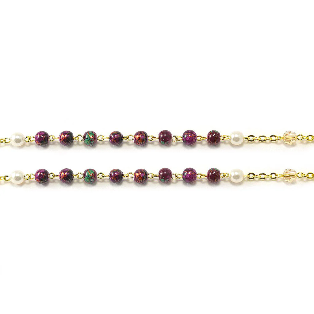 Holy Easter Gold Rosary with crystal beads - Image 6