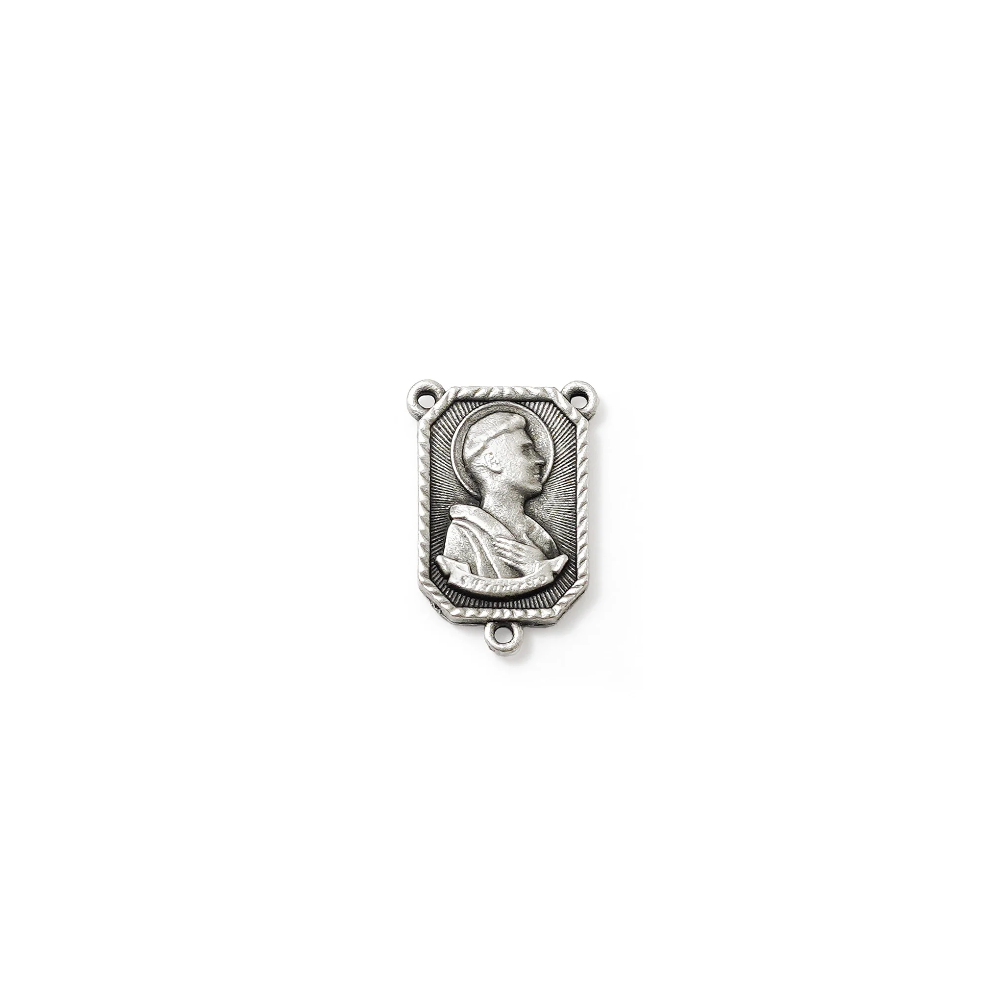 Saint Francis and Saint Clare of Assisi Wood & Silver Rosary - Image 4